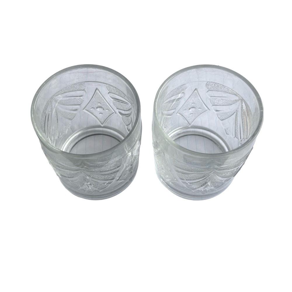 Martha Stewart Set of 6 Everyday Use Fan Diamond Round Clear Glasses - Picture 15 of 16